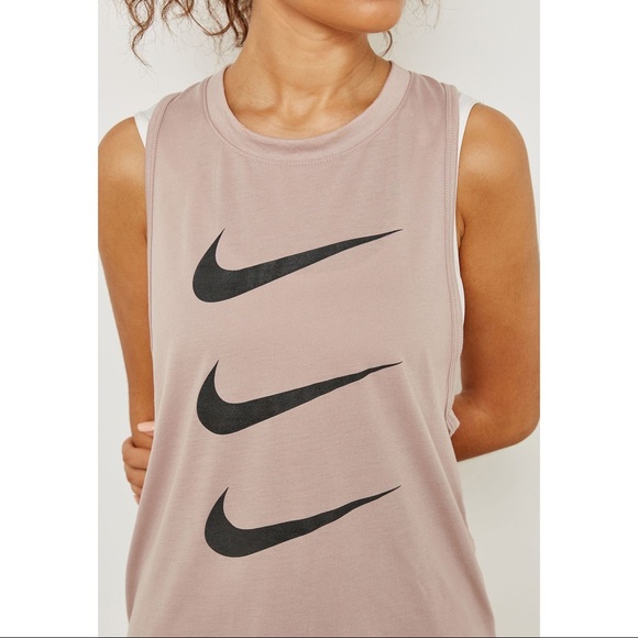 Nike Tops - Nike Smokey Mauve Triple Swoosh Running Tank